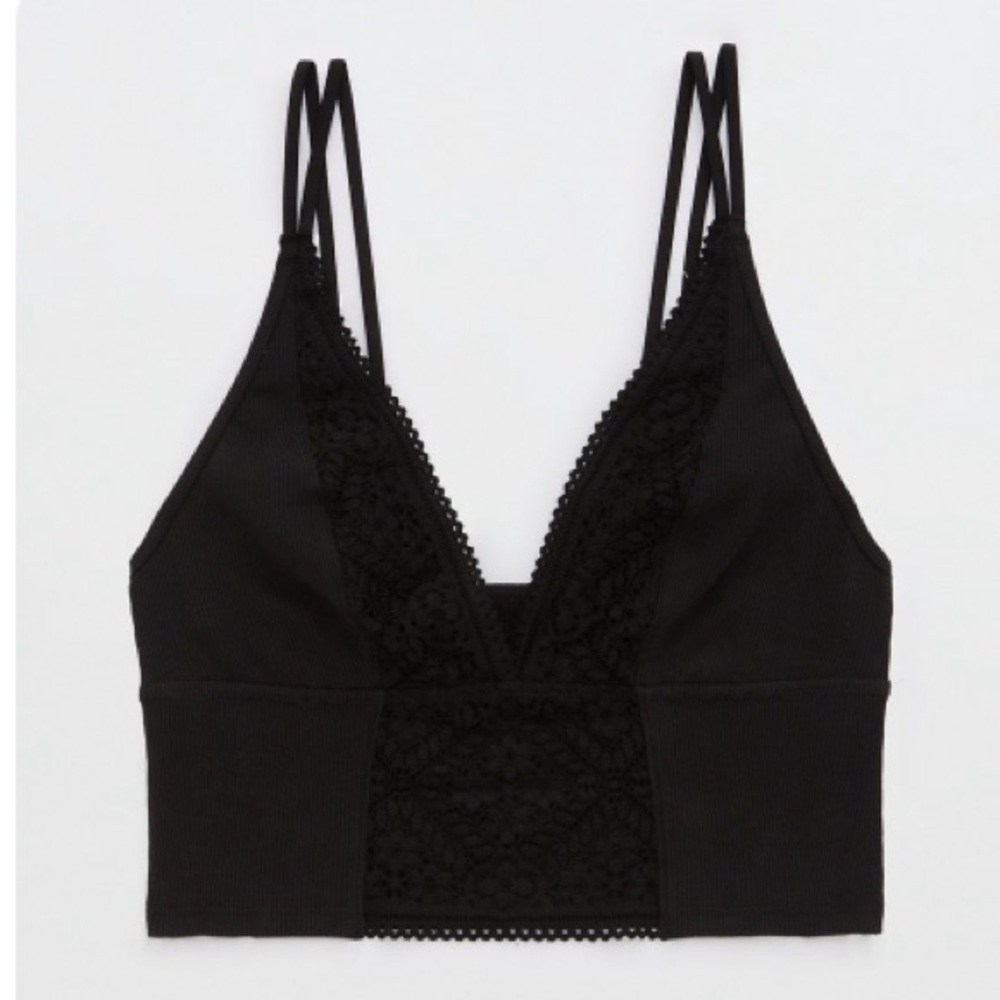 AERIE SUPERCHILL COZY LACE
RIBBED BRA TOP CAMISOLE